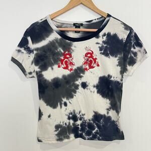 Rue21 Cotton TieDye Dragon Y2K Oriental Tee Large